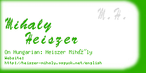 mihaly heiszer business card